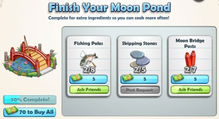 Illustration for article titled ChefVille Cheats & Tips: Earn Tuna from the Moon Pond